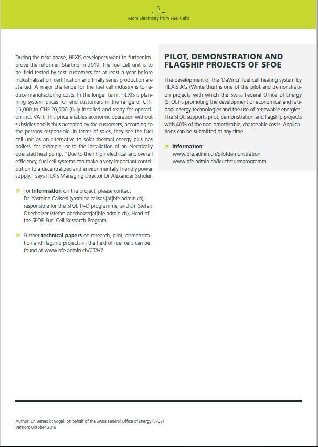 More electricity from fuel cells (SFOE) 5